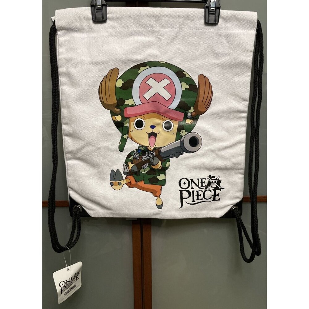 One Piece Anime Tony Tony Chopper Camo Military Style Drawstring Backpack Bag